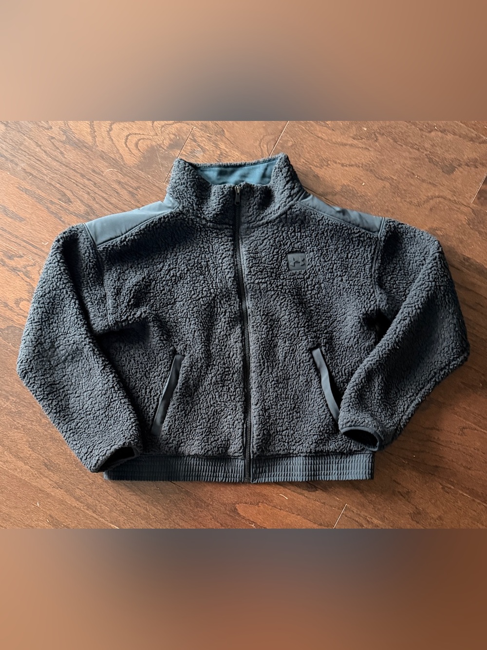 Under Armour Black Sherpa Fleece Full Zip Jacket Women’s Large Cozy Teddy Jacket